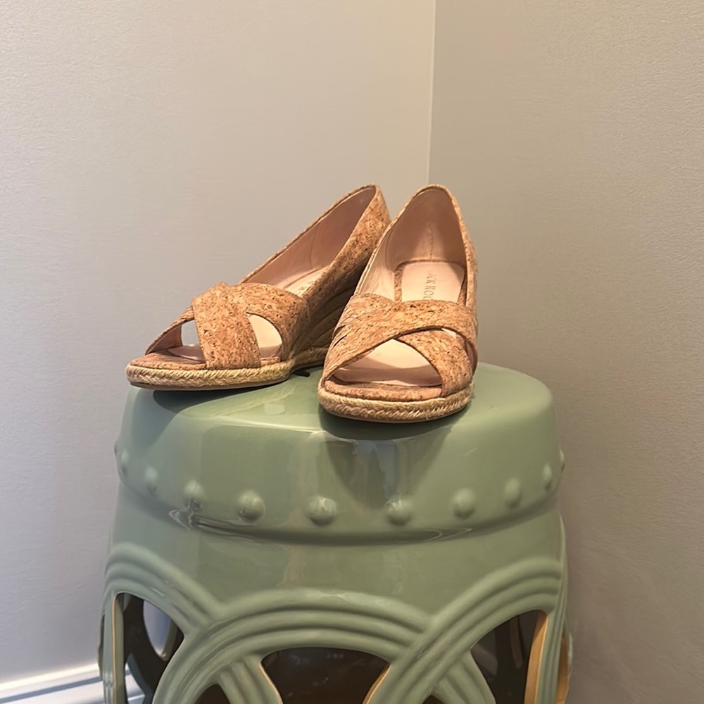 Jack Rogers Tan Wedge Shoes with Braided Detail